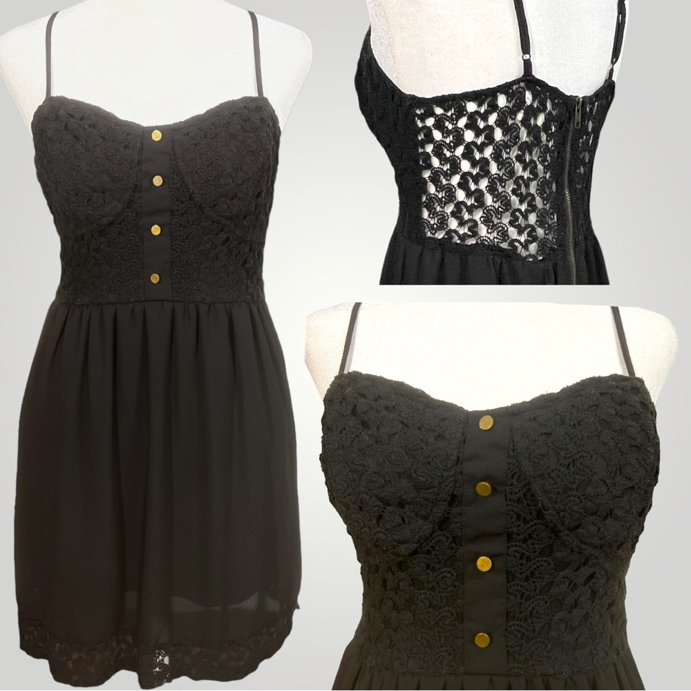 Mimi Chica Black Lace Mini Dress